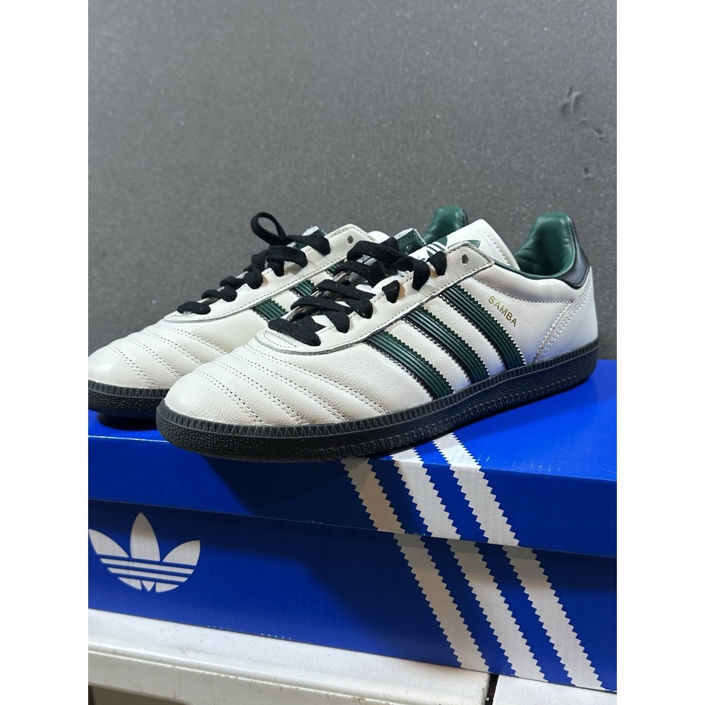 [JR0964] Men's Adidas Samba JP 'WHITE COLLEGIATE GREEN CARBON' Size 9